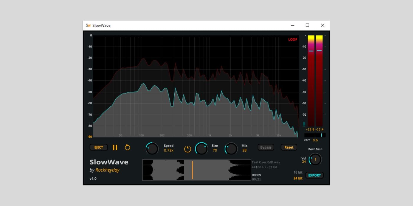 Rockheyday releases SlowWave, a free slow + reverb standalone app for Windows